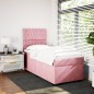 vidaXL Boxspringbett mit Matratze Rosa 90x200 cm Samt vidaXL Boxspringbett mit Matratze Rosa 90x200 cm Samt