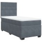 vidaXL Boxspringbett mit Matratze Dunkelgrau 100x200 cm Samt vidaXL Boxspringbett mit Matratze Dunkelgrau 100x200 cm Samt