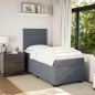 vidaXL Boxspringbett mit Matratze Dunkelgrau 100x200 cm Samt vidaXL Boxspringbett mit Matratze Dunkelgrau 100x200 cm Samt