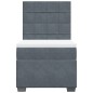 vidaXL Boxspringbett mit Matratze Dunkelgrau 100x200 cm Samt vidaXL Boxspringbett mit Matratze Dunkelgrau 100x200 cm Samt
