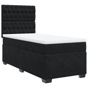 vidaXL Boxspringbett mit Matratze Schwarz 100x200 cm Samt