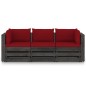 3-Sitzer Outdoor-Sofa mit Kissen Grau Imprägniertes Kiefernholz 3-Sitzer Outdoor-Sofa mit Kissen Grau Imprägniertes Kiefernholz