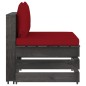 3-Sitzer Outdoor-Sofa mit Kissen Grau Imprägniertes Kiefernholz 3-Sitzer Outdoor-Sofa mit Kissen Grau Imprägniertes Kiefernholz
