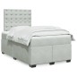 vidaXL Boxspringbett mit Matratze Hellgrau 120x200 cm Samt vidaXL Boxspringbett mit Matratze Hellgrau 120x200 cm Samt