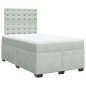vidaXL Boxspringbett mit Matratze Hellgrau 120x200 cm Samt vidaXL Boxspringbett mit Matratze Hellgrau 120x200 cm Samt