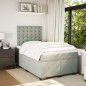 vidaXL Boxspringbett mit Matratze Hellgrau 120x200 cm Samt vidaXL Boxspringbett mit Matratze Hellgrau 120x200 cm Samt