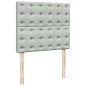 vidaXL Boxspringbett mit Matratze Hellgrau 120x200 cm Samt vidaXL Boxspringbett mit Matratze Hellgrau 120x200 cm Samt