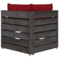 3-Sitzer Outdoor-Sofa mit Kissen Grau Imprägniertes Kiefernholz 3-Sitzer Outdoor-Sofa mit Kissen Grau Imprägniertes Kiefernholz