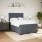 vidaXL Boxspringbett mit Matratze Dunkelgrau 140x190 cm Samt vidaXL Boxspringbett mit Matratze Dunkelgrau 140x190 cm Samt