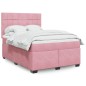 vidaXL Boxspringbett mit Matratze Rosa 140x190 cm Samt vidaXL Boxspringbett mit Matratze Rosa 140x190 cm Samt