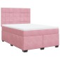 vidaXL Boxspringbett mit Matratze Rosa 140x190 cm Samt vidaXL Boxspringbett mit Matratze Rosa 140x190 cm Samt