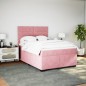 vidaXL Boxspringbett mit Matratze Rosa 140x190 cm Samt vidaXL Boxspringbett mit Matratze Rosa 140x190 cm Samt