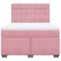 vidaXL Boxspringbett mit Matratze Rosa 140x190 cm Samt vidaXL Boxspringbett mit Matratze Rosa 140x190 cm Samt