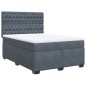 vidaXL Boxspringbett mit Matratze Dunkelgrau 140x190 cm Samt vidaXL Boxspringbett mit Matratze Dunkelgrau 140x190 cm Samt