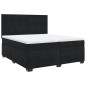 vidaXL Boxspringbett mit Matratze Schwarz 200x200 cm Samt vidaXL Boxspringbett mit Matratze Schwarz 200x200 cm Samt