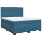 vidaXL Boxspringbett mit Matratze Blau 200x200 cm Samt vidaXL Boxspringbett mit Matratze Blau 200x200 cm Samt