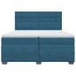 vidaXL Boxspringbett mit Matratze Blau 200x200 cm Samt vidaXL Boxspringbett mit Matratze Blau 200x200 cm Samt