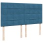 vidaXL Boxspringbett mit Matratze Blau 200x200 cm Samt vidaXL Boxspringbett mit Matratze Blau 200x200 cm Samt