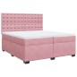 vidaXL Boxspringbett mit Matratze Rosa 200x200 cm Samt vidaXL Boxspringbett mit Matratze Rosa 200x200 cm Samt