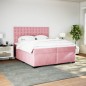 vidaXL Boxspringbett mit Matratze Rosa 200x200 cm Samt vidaXL Boxspringbett mit Matratze Rosa 200x200 cm Samt