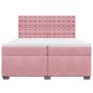 vidaXL Boxspringbett mit Matratze Rosa 200x200 cm Samt vidaXL Boxspringbett mit Matratze Rosa 200x200 cm Samt