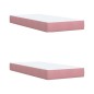vidaXL Boxspringbett mit Matratze Rosa 200x200 cm Samt vidaXL Boxspringbett mit Matratze Rosa 200x200 cm Samt