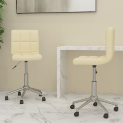 Esszimmerstühle 2 Stk. Drehbar Creme Kunstleder