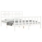 vidaXL Massivholzbett mit Kopfteil Weiß 160x200 cm vidaXL Massivholzbett mit Kopfteil Weiß 160x200 cm