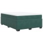 vidaXL Boxspringbett mit Matratze Dunkelgrün 160x200 cm Samt vidaXL Boxspringbett mit Matratze Dunkelgrün 160x200 cm Samt
