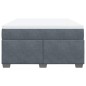 vidaXL Boxspringbett mit Matratze Dunkelgrau 160x200 cm Samt vidaXL Boxspringbett mit Matratze Dunkelgrau 160x200 cm Samt