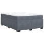 vidaXL Boxspringbett mit Matratze Dunkelgrau 140x190 cm Samt vidaXL Boxspringbett mit Matratze Dunkelgrau 140x190 cm Samt