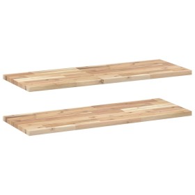 vidaXL Schweberegale 2 Stk. 100x30x2 cm Massivholz Akazie Unbehandelt