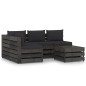 5-tlg. Garten-Lounge-Set mit Kissen Grau Imprägniertes Holz 5-tlg. Garten-Lounge-Set mit Kissen Grau Imprägniertes Holz