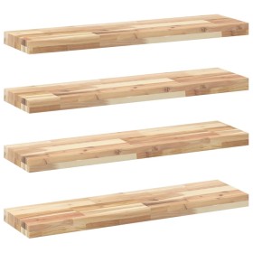 vidaXL Schweberegale 4 Stk. 100x20x4 cm Massivholz Akazie Unbehandelt