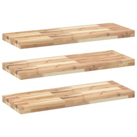 vidaXL Schweberegale 3 Stk. 80x30x4 cm Massivholz Akazie Unbehandelt