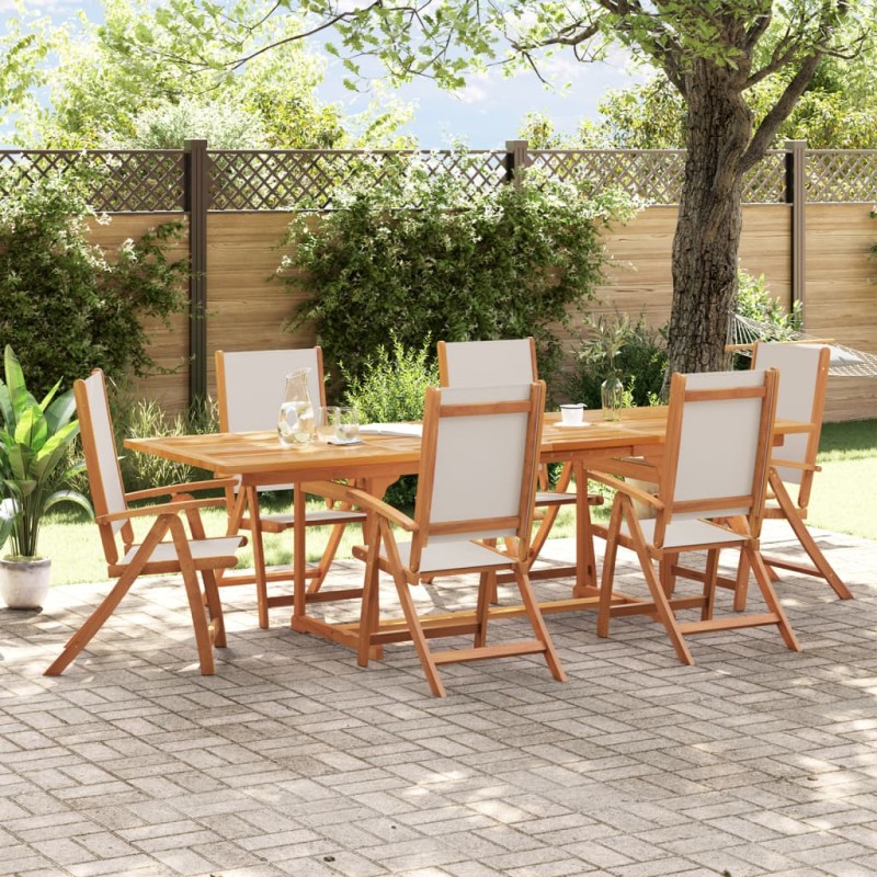 vidaXL 7-tlg. Garten-Essgruppe Massivholz Akazie und Textilene vidaXL 7-tlg. Garten-Essgruppe Massivholz Akazie und Textilene