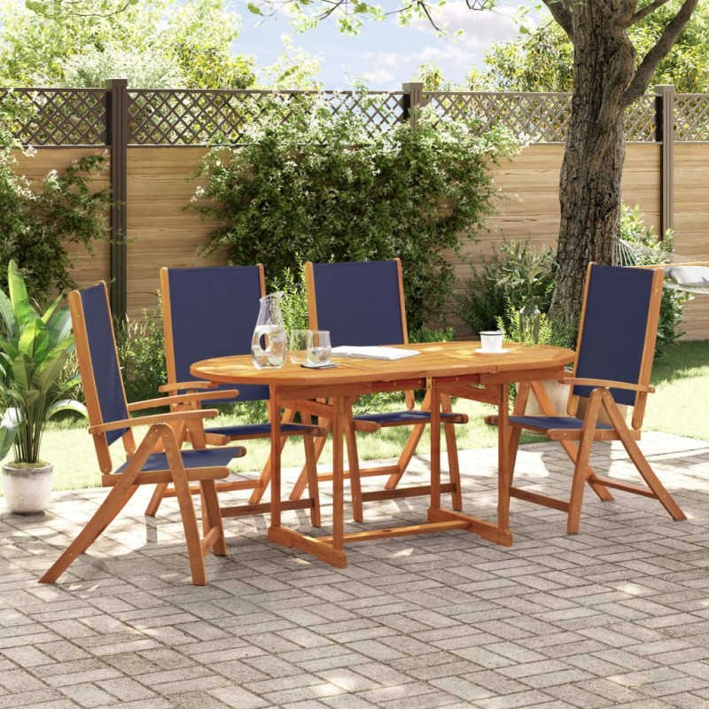 vidaXL 5-tlg. Garten-Essgruppe Massivholz Akazie und Textilene vidaXL 5-tlg. Garten-Essgruppe Massivholz Akazie und Textilene