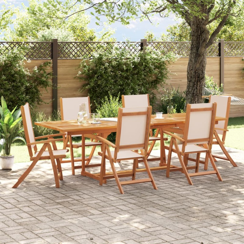 vidaXL 7-tlg. Garten-Essgruppe Massivholz Akazie und Textilene vidaXL 7-tlg. Garten-Essgruppe Massivholz Akazie und Textilene