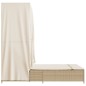 vidaXL Doppel-Sonnenliege mit Dach und Vorhängen Beige Poly Rattan vidaXL Doppel-Sonnenliege mit Dach und Vorhängen Beige Poly Rattan