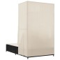 vidaXL Doppel-Sonnenliege mit Dach und Vorhängen Schwarz Poly-Rattan vidaXL Doppel-Sonnenliege mit Dach und Vorhängen Schwarz Poly-Rattan