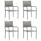 vidaXL Garten-Essstühle 4 Stk. Stapelbar Grau Polyrattan vidaXL Garten-Essstühle 4 Stk. Stapelbar Grau Polyrattan