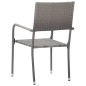 vidaXL Garten-Essstühle 4 Stk. Stapelbar Grau Polyrattan vidaXL Garten-Essstühle 4 Stk. Stapelbar Grau Polyrattan
