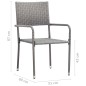 vidaXL Garten-Essstühle 6 Stk. Stapelbar Grau Polyrattan vidaXL Garten-Essstühle 6 Stk. Stapelbar Grau Polyrattan