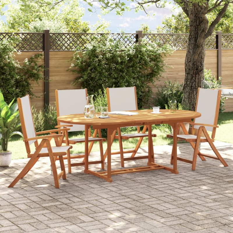vidaXL 5-tlg. Garten-Essgruppe Massivholz Akazie und Textilene vidaXL 5-tlg. Garten-Essgruppe Massivholz Akazie und Textilene