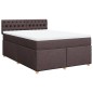 vidaXL Boxspringbett mit Matratze Dunkelbraun 160x200 cm Stoff vidaXL Boxspringbett mit Matratze Dunkelbraun 160x200 cm Stoff