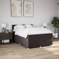 vidaXL Boxspringbett mit Matratze Dunkelbraun 160x200 cm Stoff vidaXL Boxspringbett mit Matratze Dunkelbraun 160x200 cm Stoff