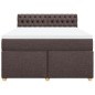 vidaXL Boxspringbett mit Matratze Dunkelbraun 160x200 cm Stoff vidaXL Boxspringbett mit Matratze Dunkelbraun 160x200 cm Stoff