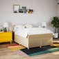 vidaXL Boxspringbett mit Matratze Creme 160x200 cm Stoff vidaXL Boxspringbett mit Matratze Creme 160x200 cm Stoff