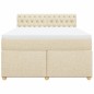 vidaXL Boxspringbett mit Matratze Creme 160x200 cm Stoff vidaXL Boxspringbett mit Matratze Creme 160x200 cm Stoff