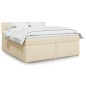 vidaXL Boxspringbett mit Matratze Creme 180x200 cm Stoff vidaXL Boxspringbett mit Matratze Creme 180x200 cm Stoff